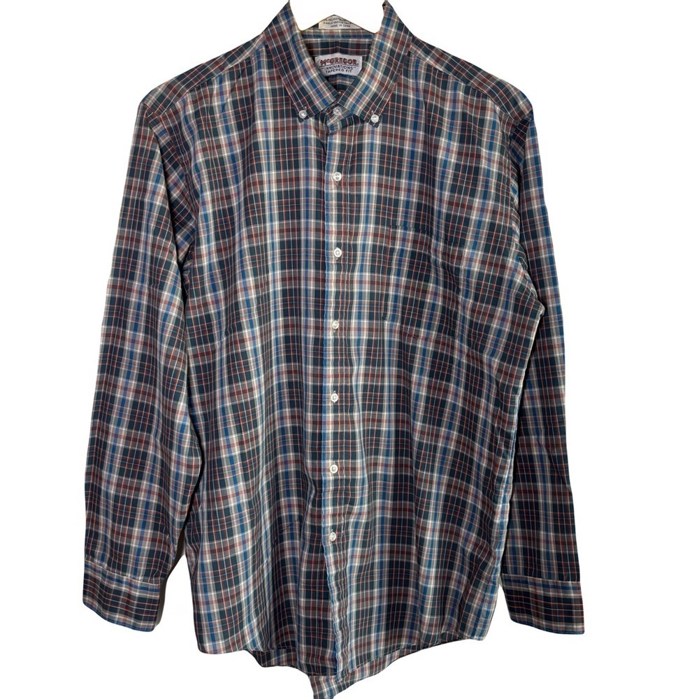 Vintage McGregor Mens Shirt XL Button Down Plaid Single Needle Tailoring Western